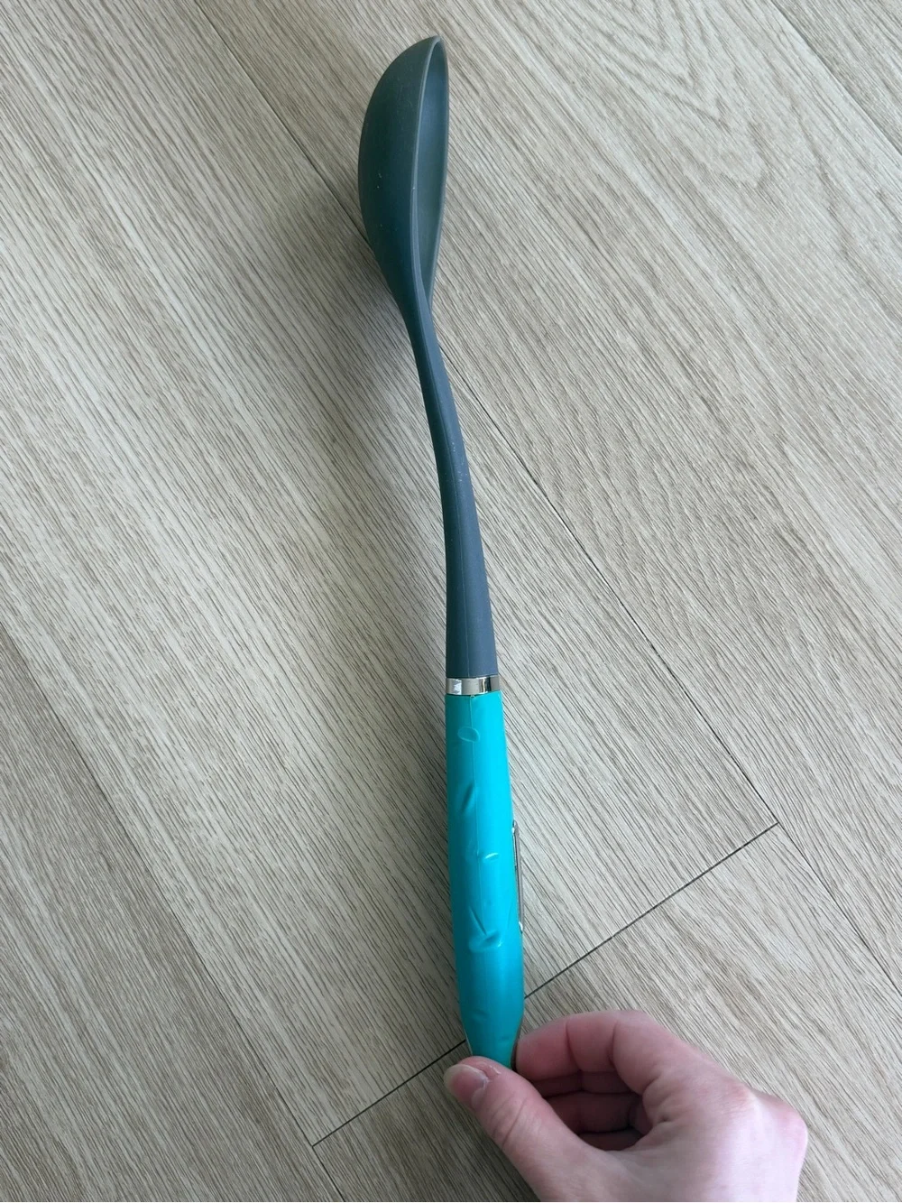 Vintage Farberware Nylon Basting Serving Spoon 14” Turquoise Silicone Handle